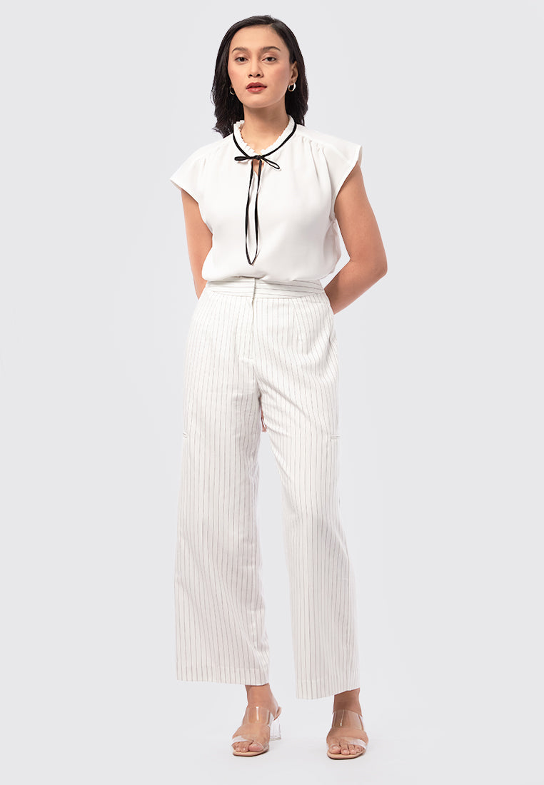 Tailored Stripes Pants Off White
