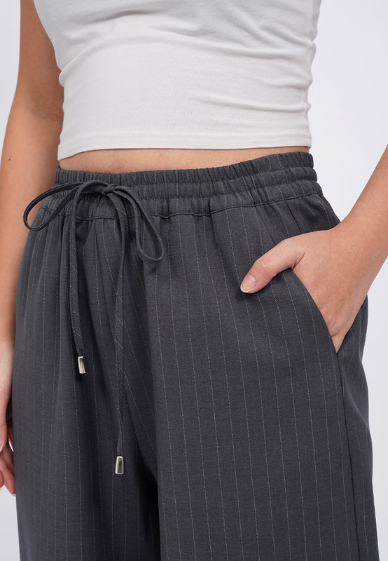 Elastic Waist Stripe Trousers