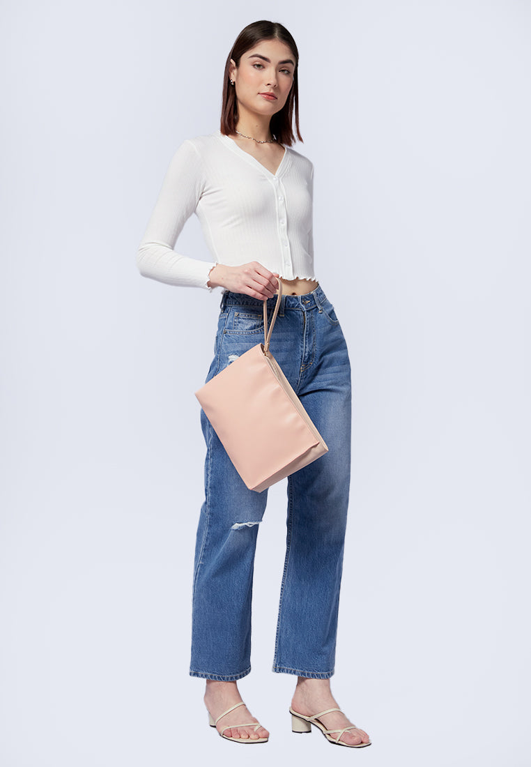 Asymmetric Two Tone Pouch