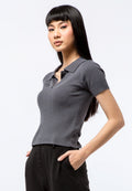 Fitted Knit Polo Top