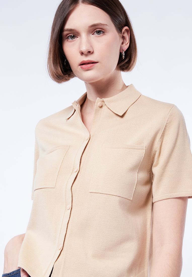 Double Pocket Knit Top