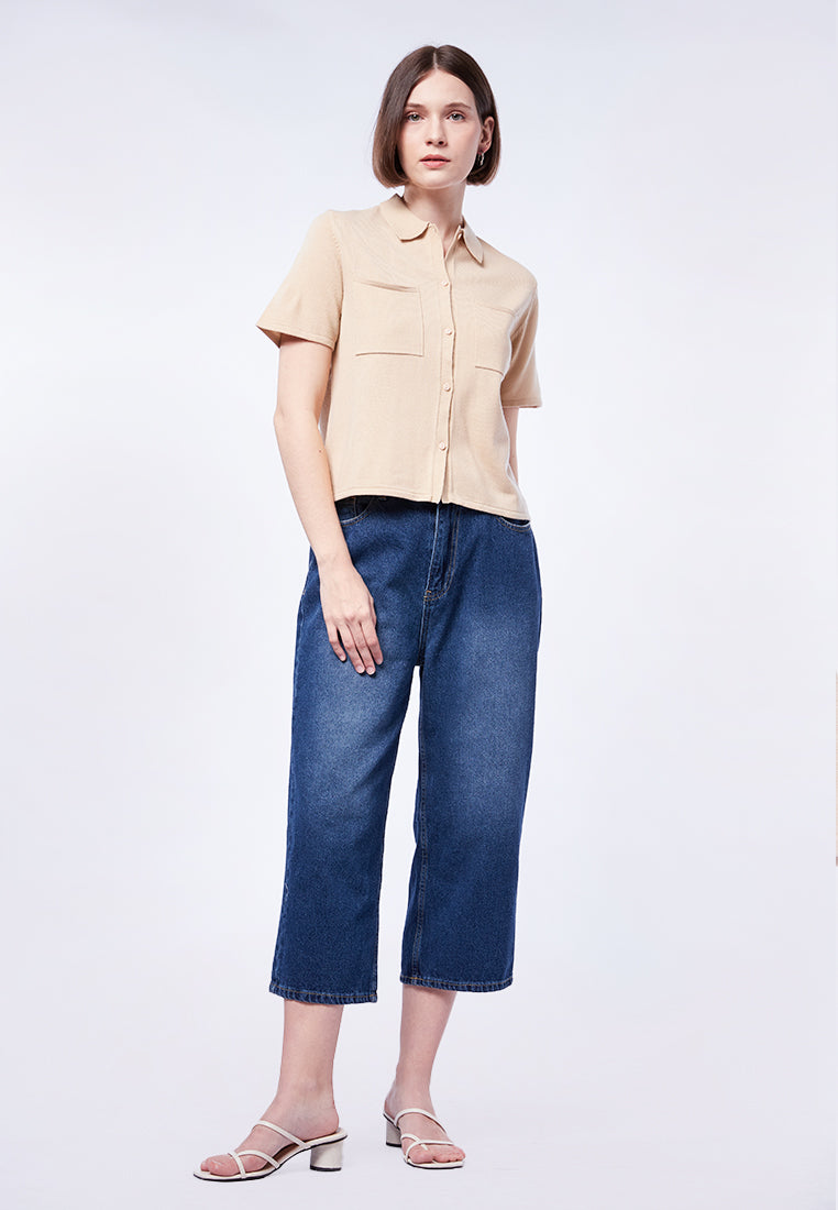 Double Pocket Knit Top