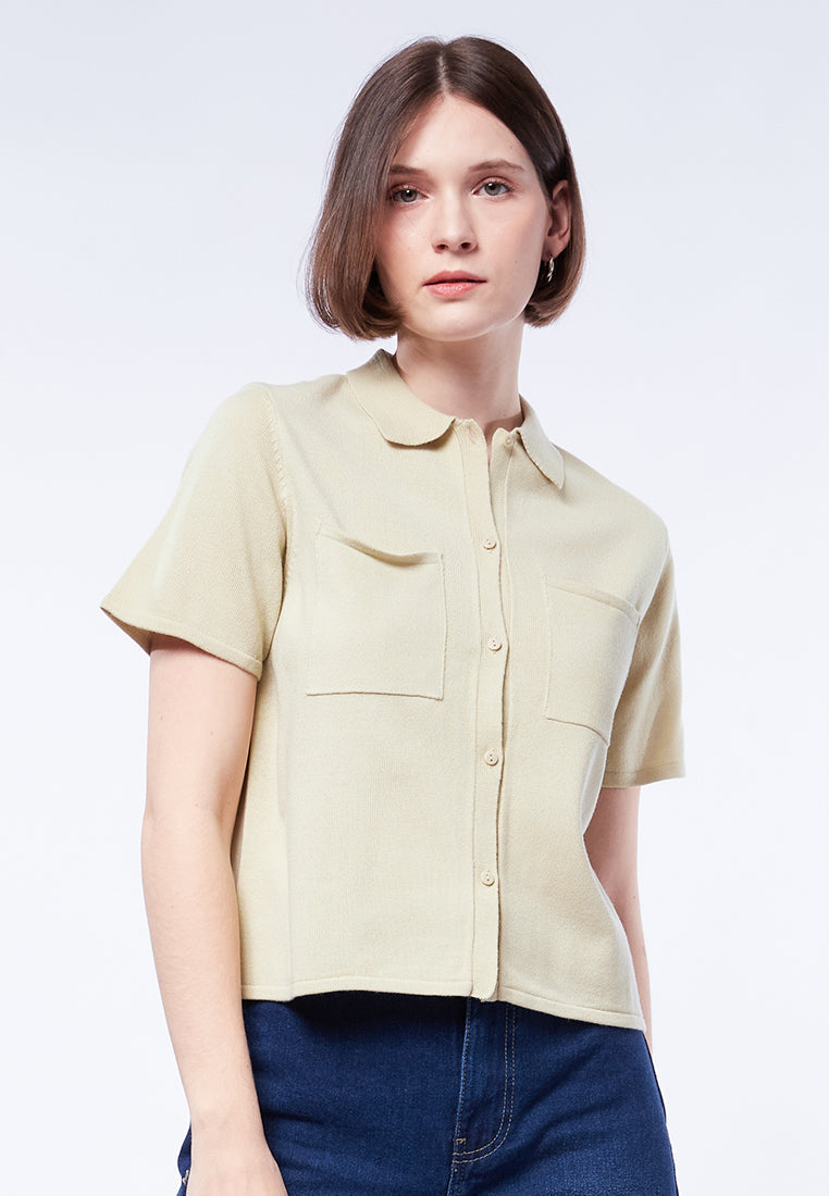 Double Pocket Knit Top