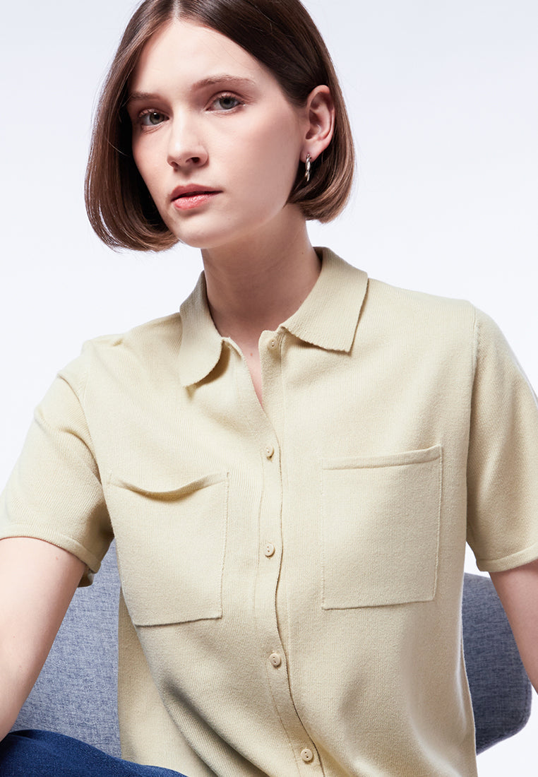 Double Pocket Knit Top