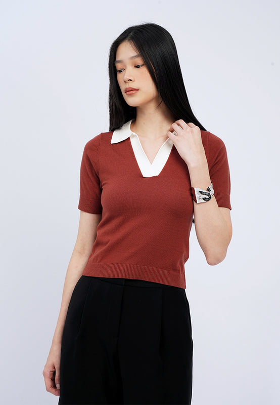 Polo Shirt with Contrast Collar