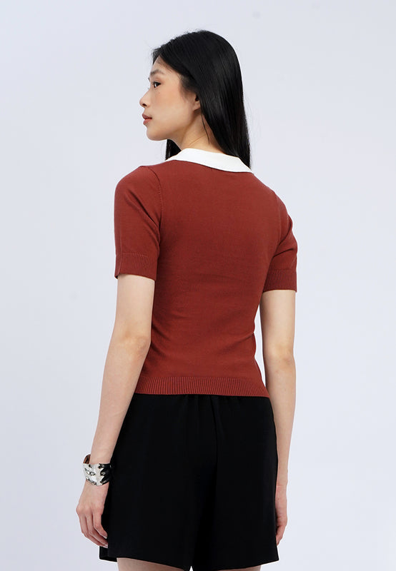 Polo Shirt with Contrast Collar