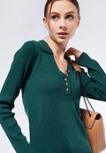 Long Sleeve Rib Polo Shirt