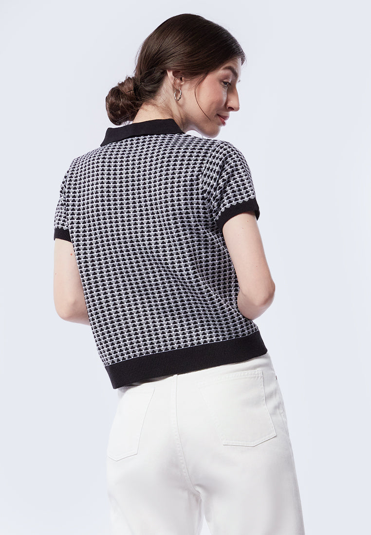 Short Sleeve Knit Polo Shirt