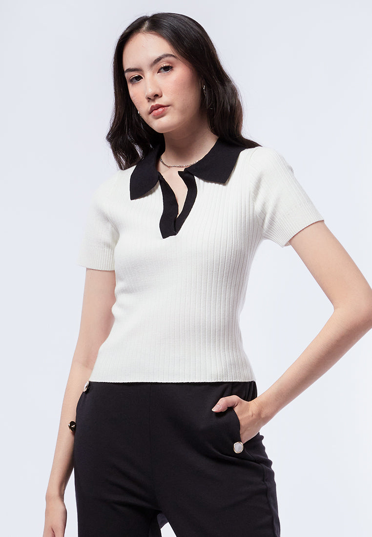 Contrast Collar Polo Shirt