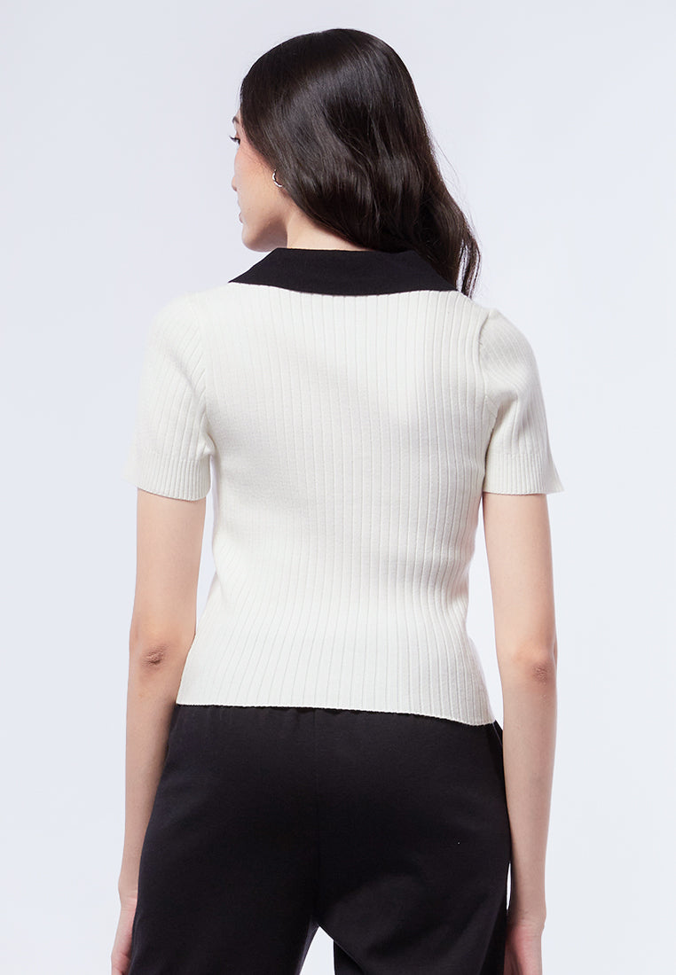 Contrast Collar Polo Shirt