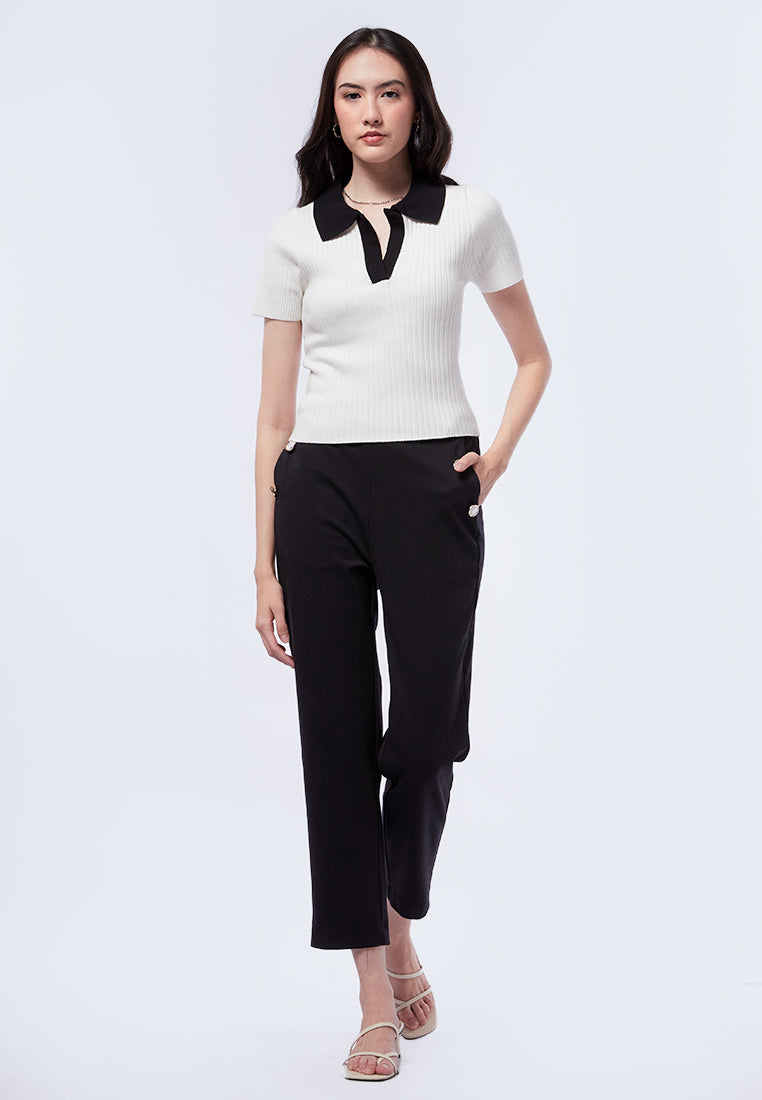 Contrast Collar Polo Shirt