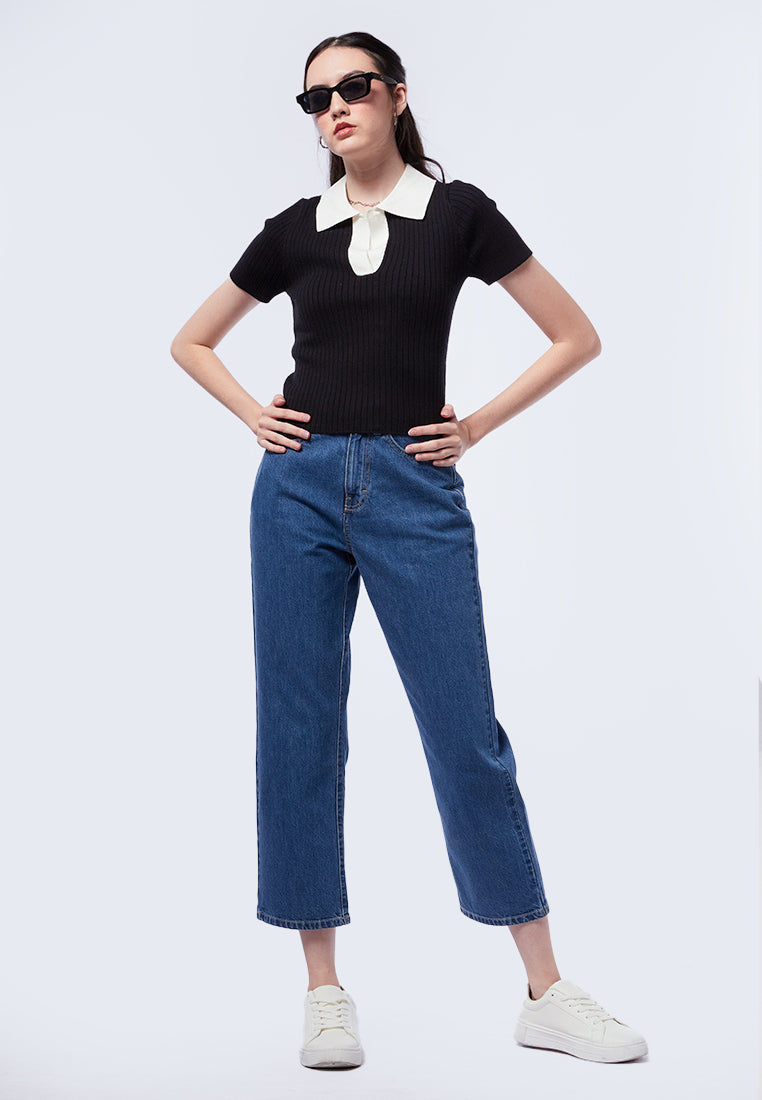 Contrast Collar Polo Shirt