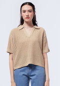 Textured Knit Polo Shirt