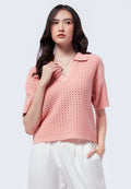 Textured Knit Polo Shirt