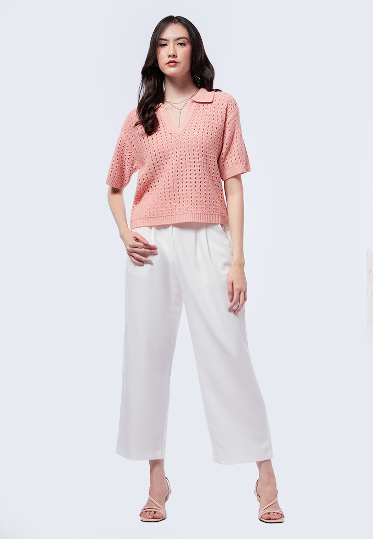Textured Knit Polo Shirt