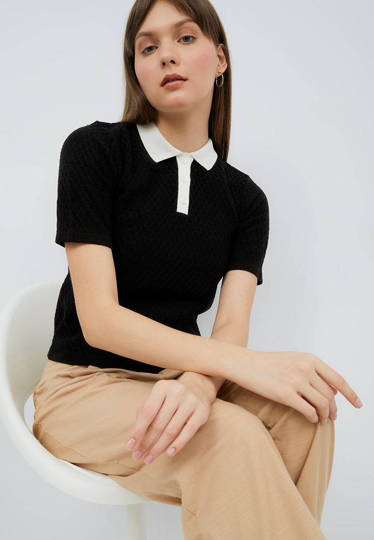 Contrast Collar Polo Shirt