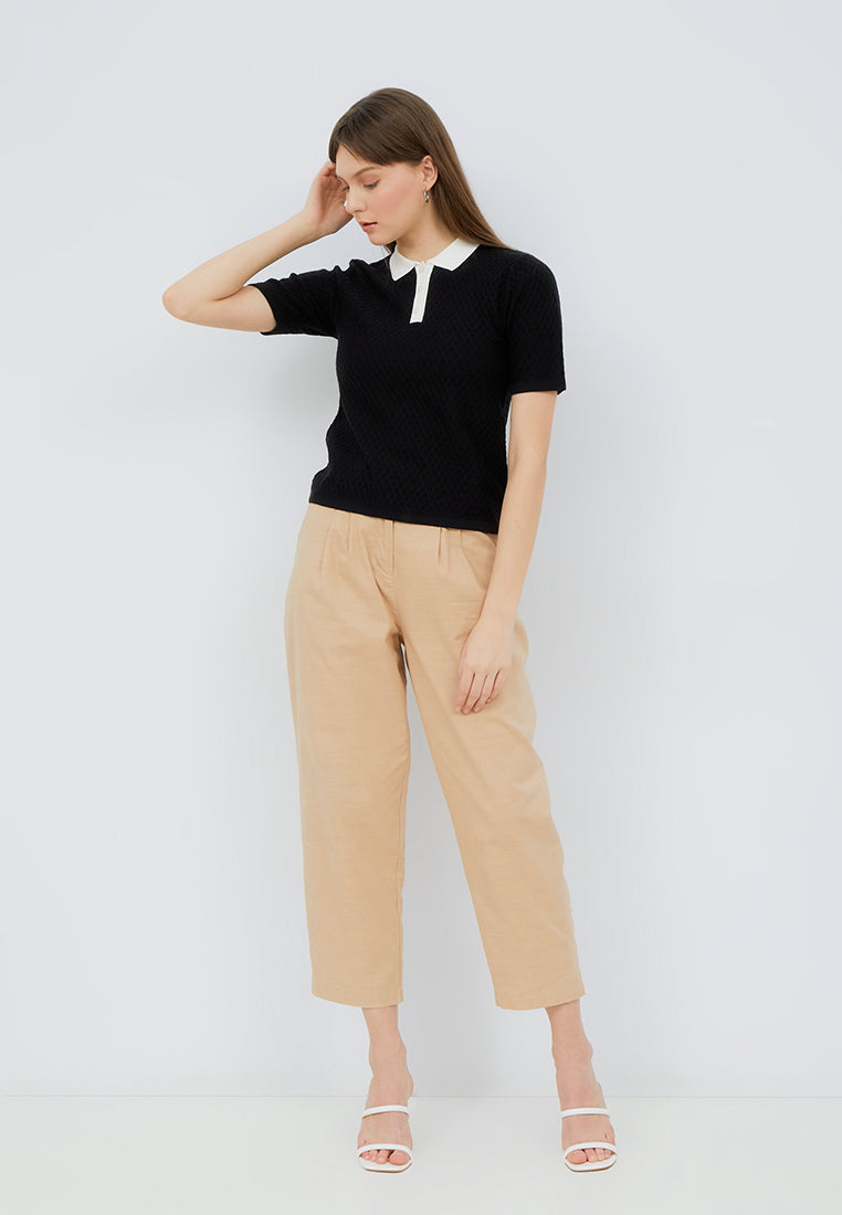 Contrast Collar Polo Shirt
