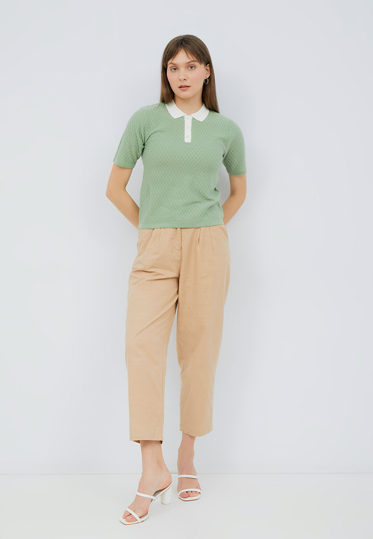 Contrast Collar Polo Shirt