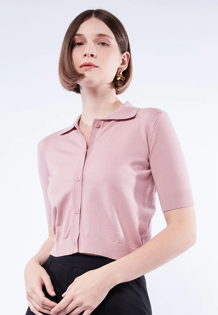 Button Up Short Sleeve Polo Shirt