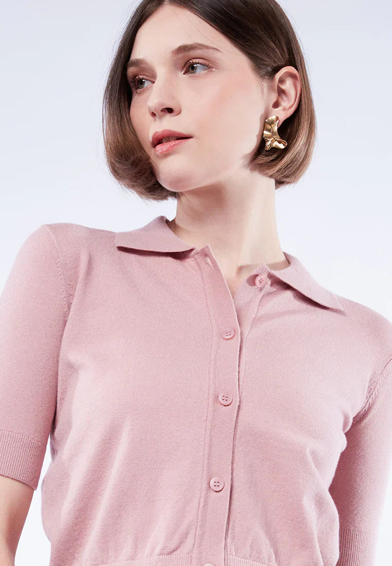 Button Up Short Sleeve Polo Shirt
