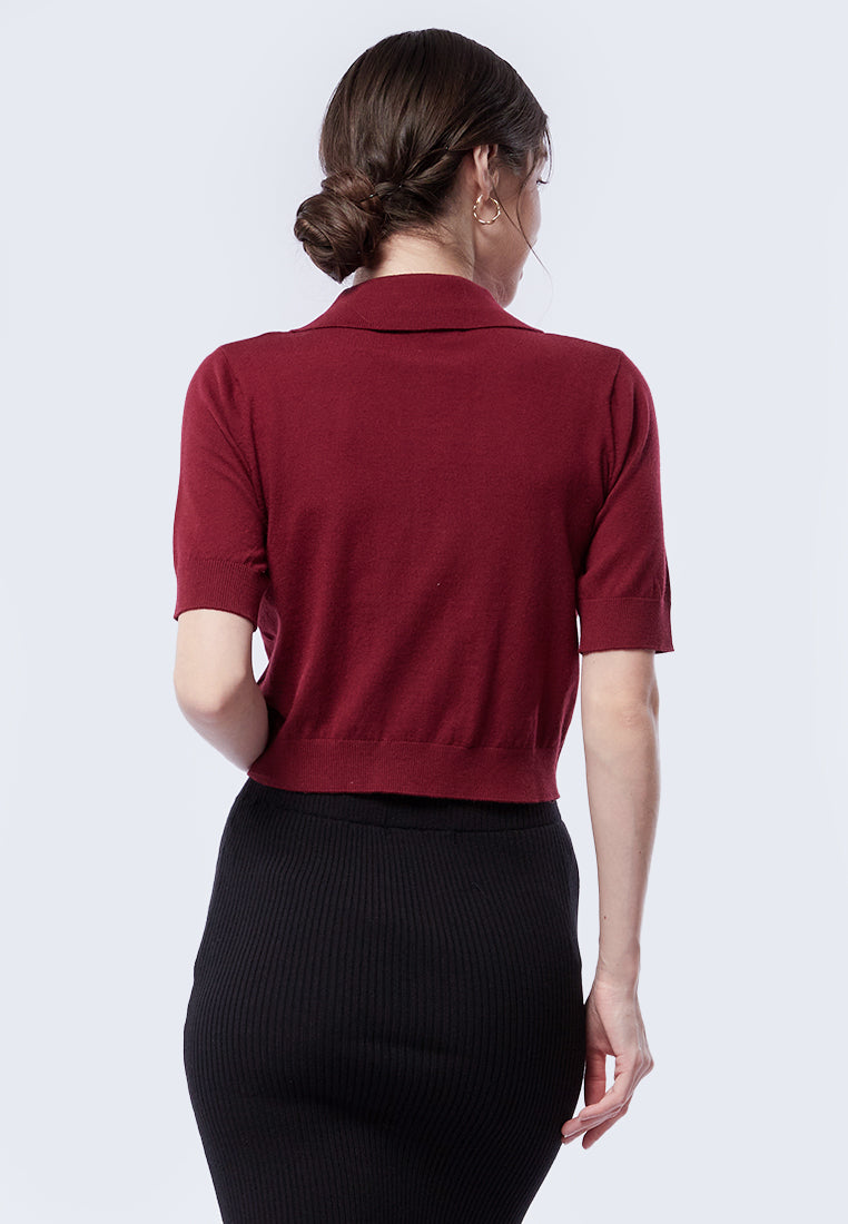 Soft Touch Polo Knit Top