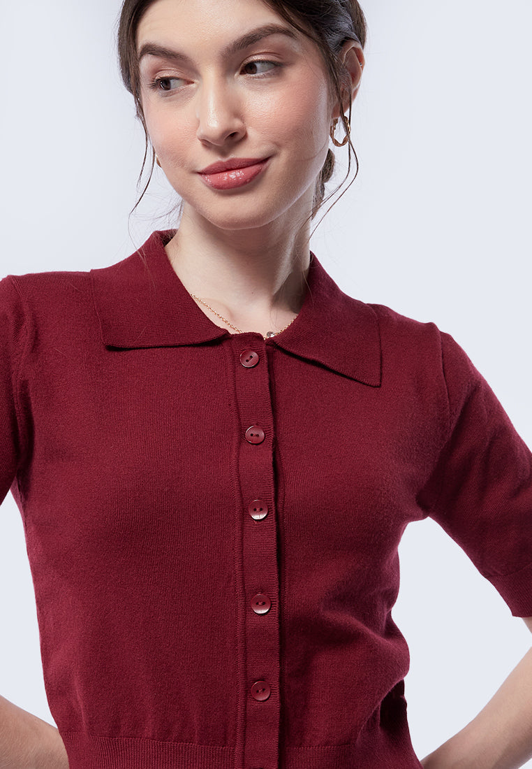 Soft Touch Polo Knit Top