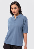 Knitted Zip Up Polo Shirt