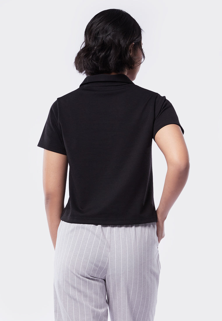 Short Sleeve Boxy Polo Top