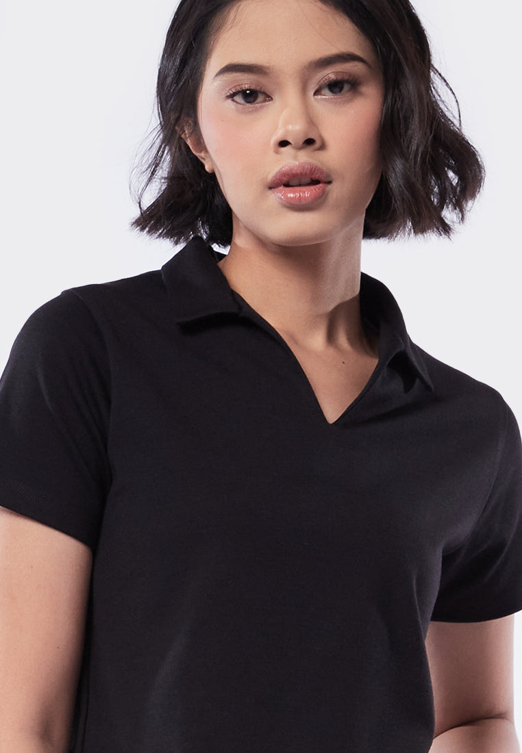 Short Sleeve Boxy Polo Top
