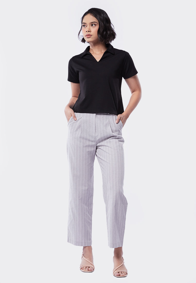 Short Sleeve Boxy Polo Top
