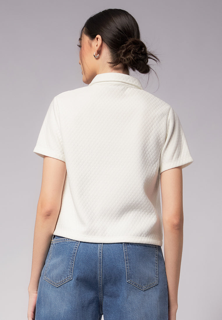 Short Sleeve Polo Shirt with Zipper