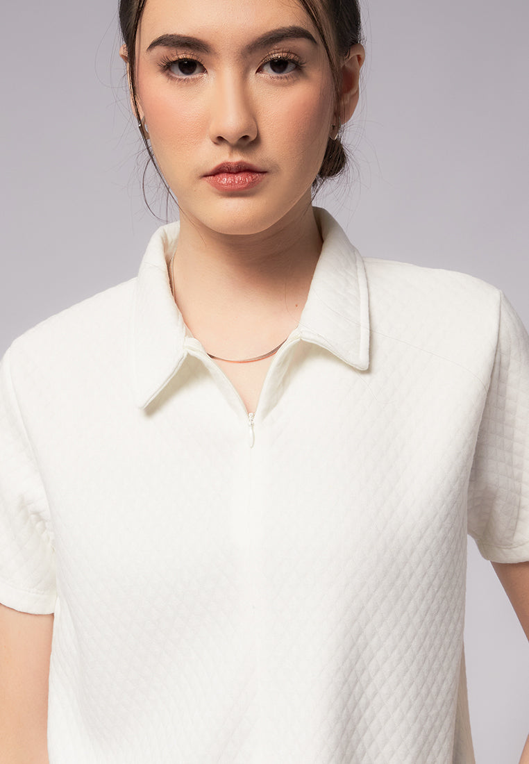 Short Sleeve Polo Shirt with Zipper
