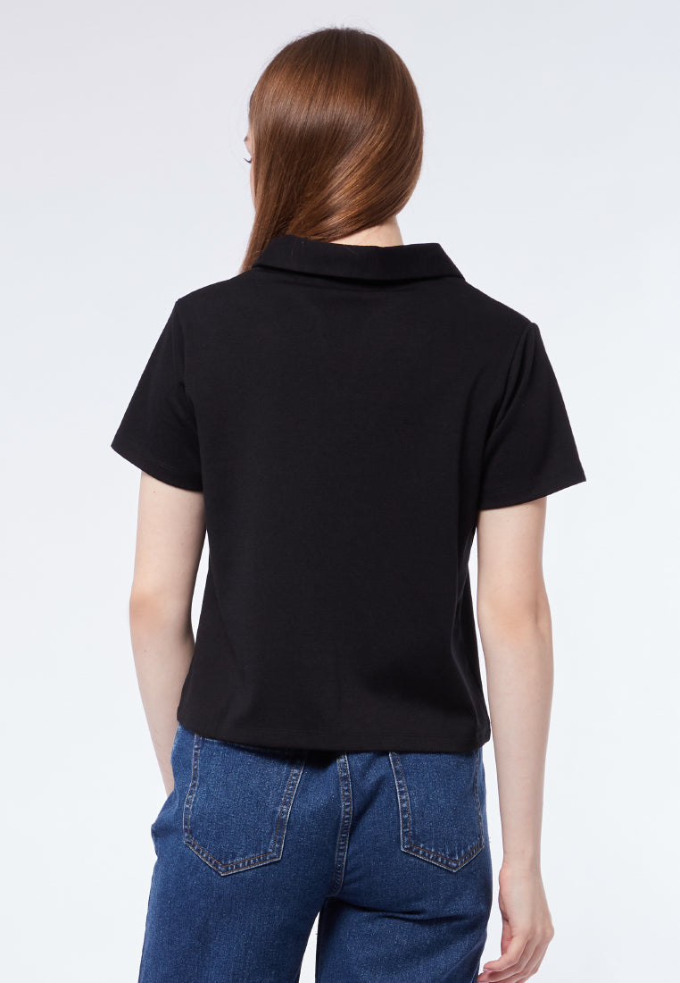 Boxy Short Sleeve Polo Shirt