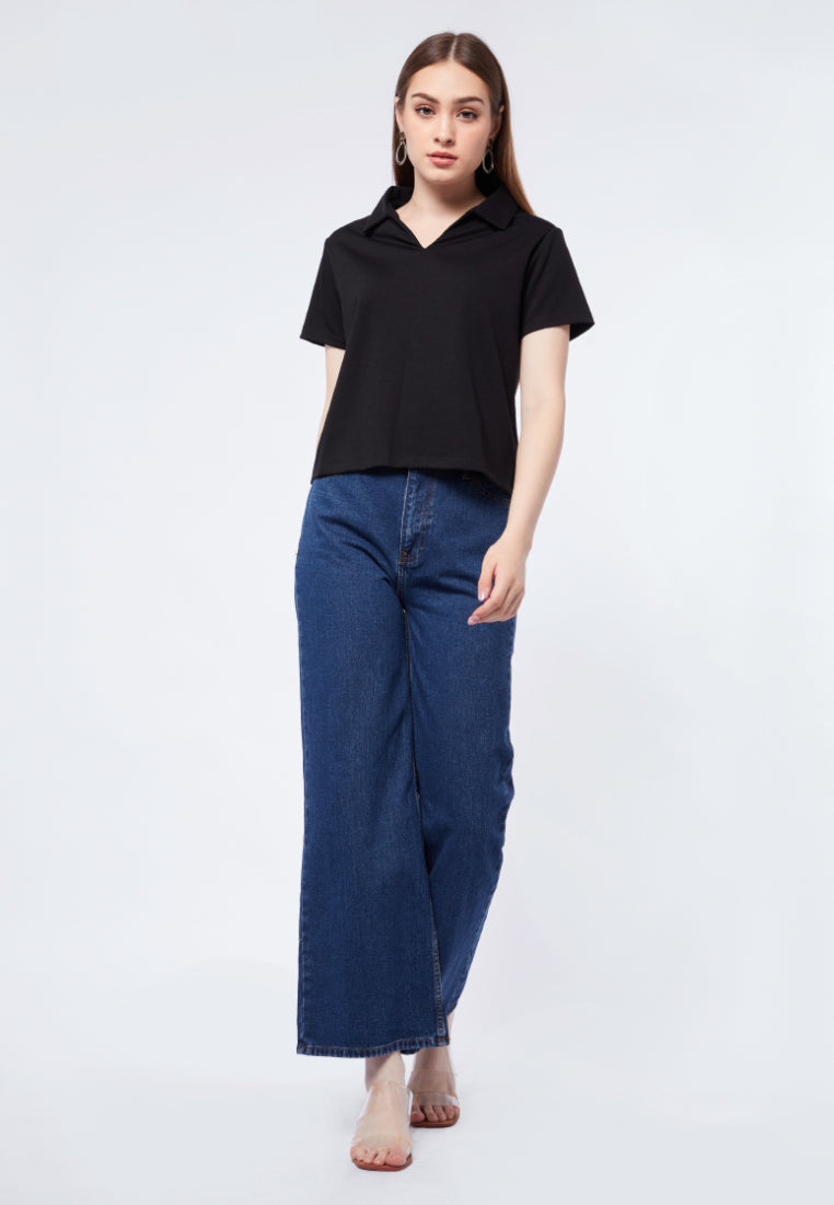Boxy Short Sleeve Polo Shirt