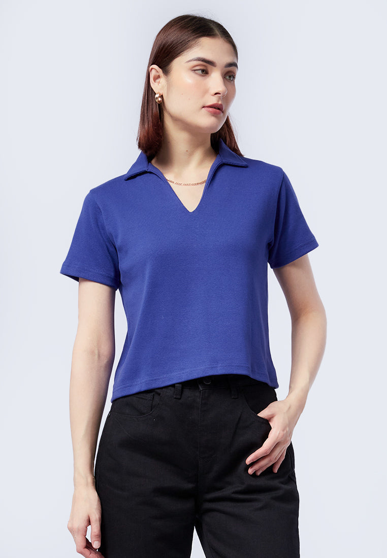 V-Neck Short Sleeve Polo Shirt