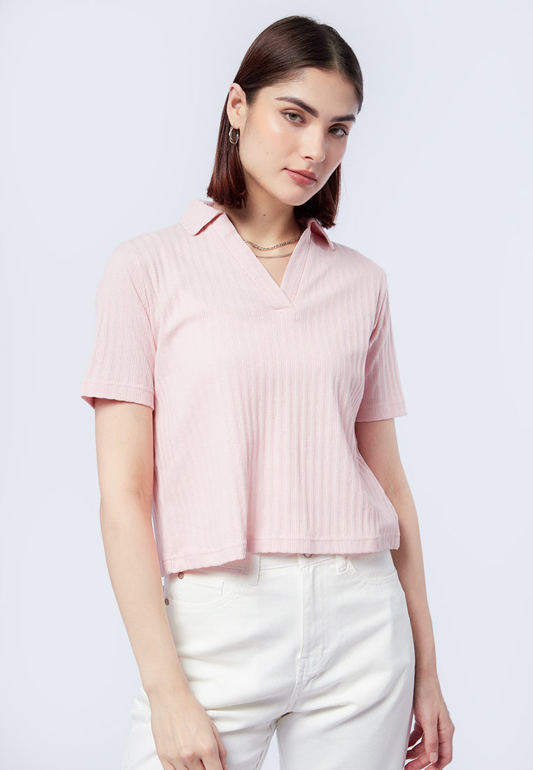 V-Neck Short Sleeve Polo Shirt
