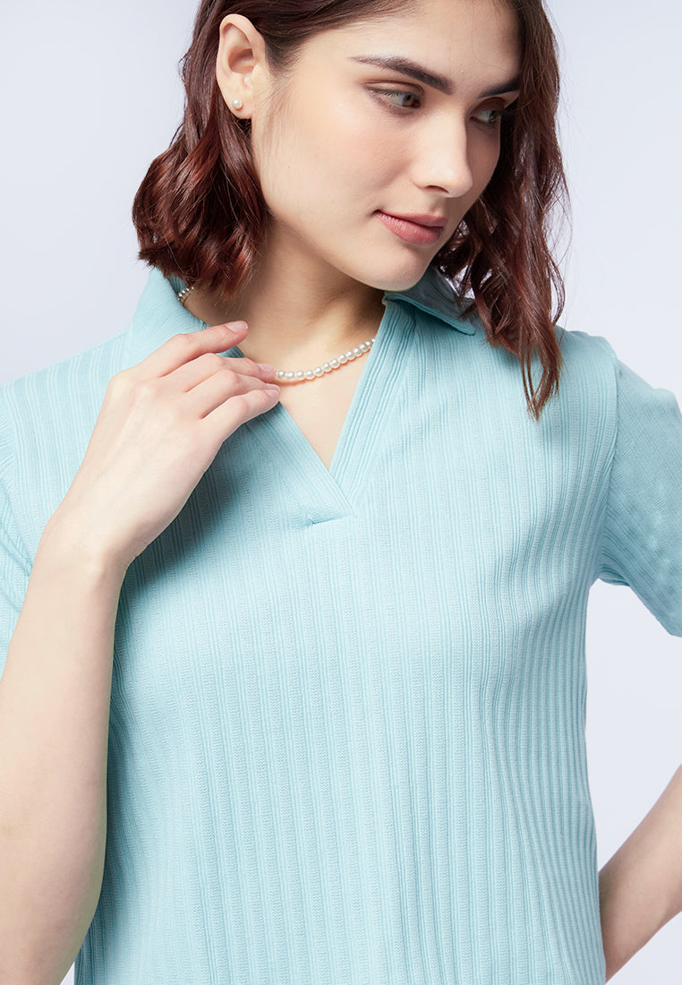 V-Neck Short Sleeve Polo Shirt