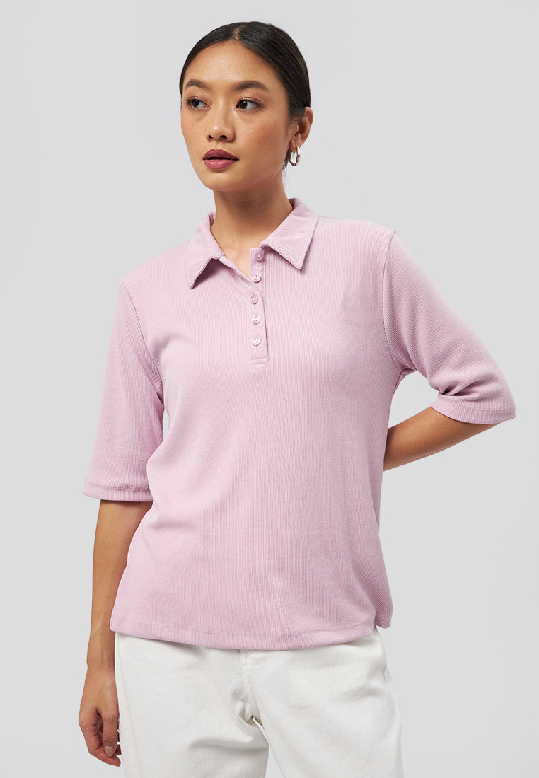 Short Sleeve Polo Shirt Pink