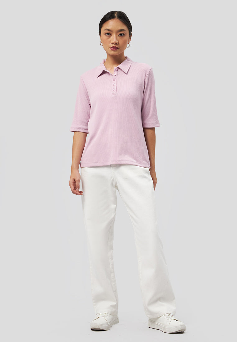Short Sleeve Polo Shirt Pink