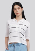 Stripes Short Sleeve Polo Top