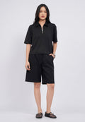 Zip Up Short Sleeve Polo Shirt