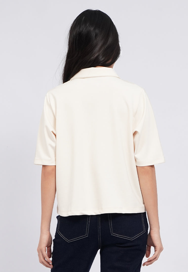 Zip Up Short Sleeve Polo Shirt