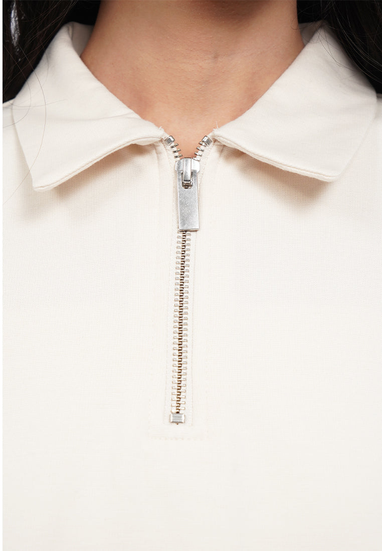 Zip Up Short Sleeve Polo Shirt