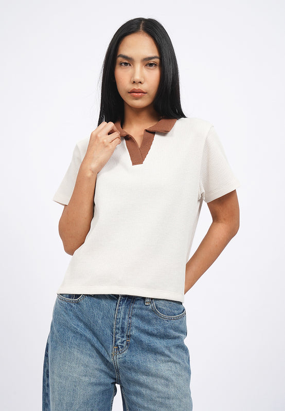 Short Sleeve Contrast Polo Shirt