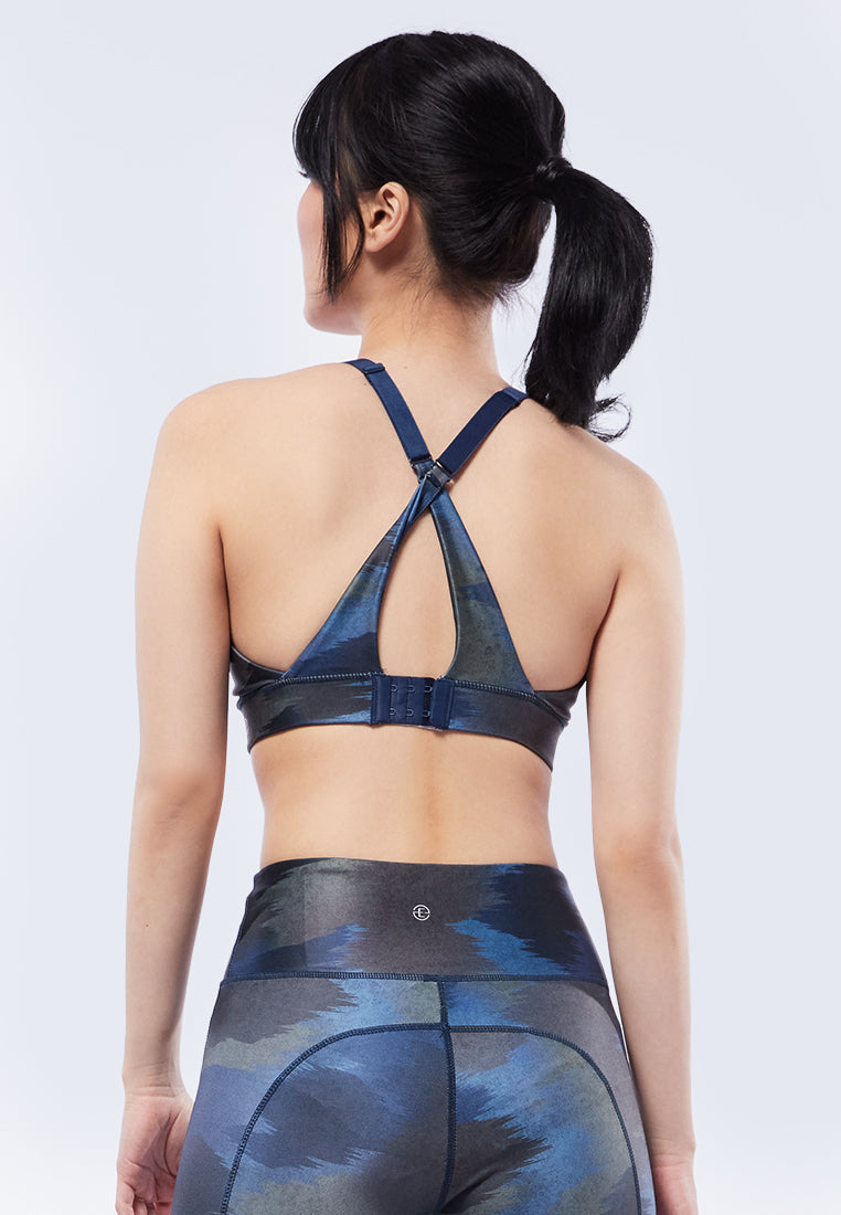 Printed Medium Impact Bra With Removable Pads
