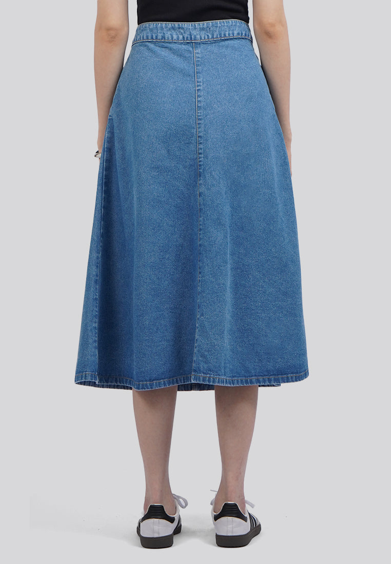 Regular Fit Midi Denim Skirt
