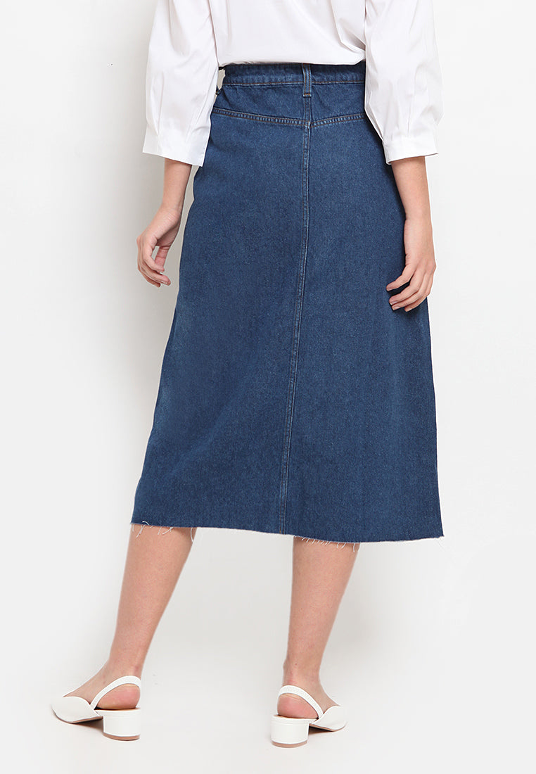 A-line denim skirt