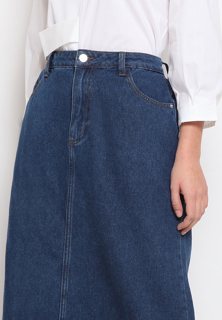 A-line denim skirt