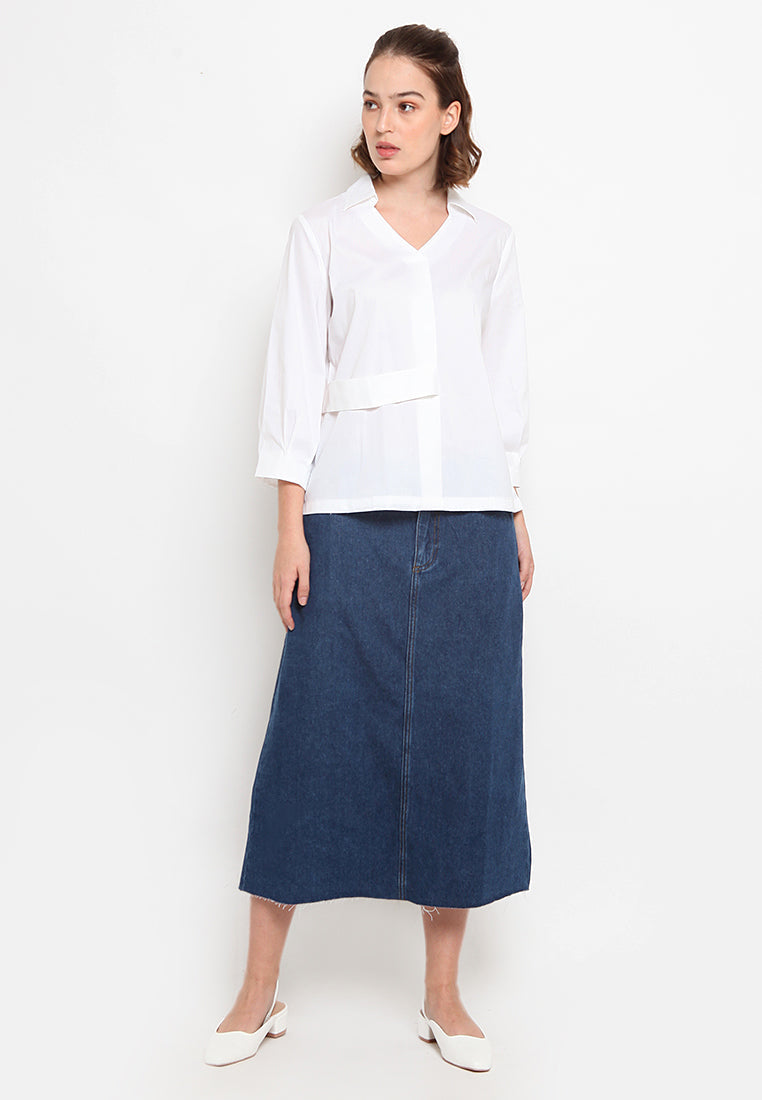 A-line denim skirt