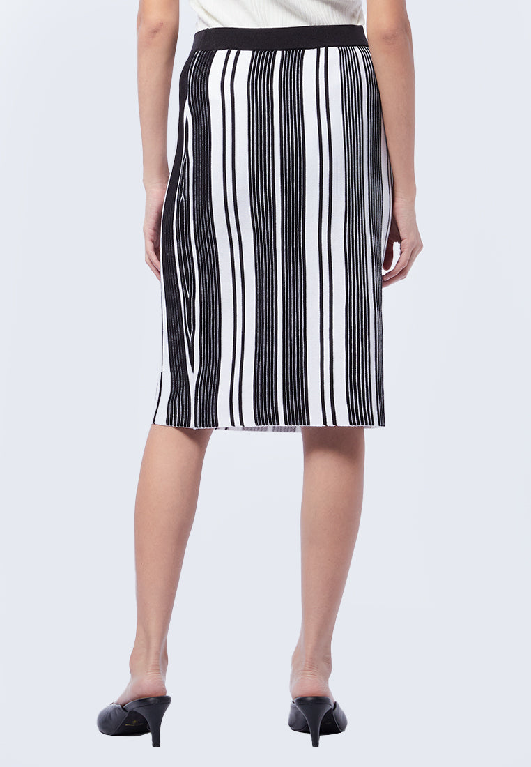 Printed Knit Midi Skirt